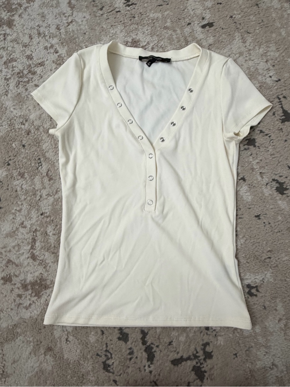 Willow & Root white button up top in size S